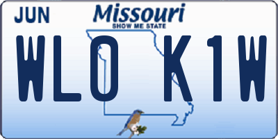 MO license plate WL0K1W