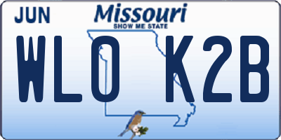 MO license plate WL0K2B