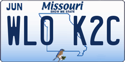 MO license plate WL0K2C