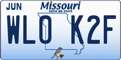 MO license plate WL0K2F
