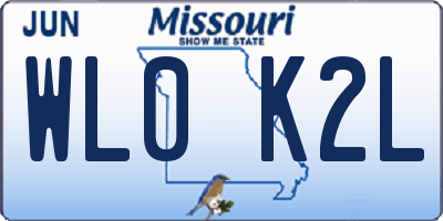 MO license plate WL0K2L