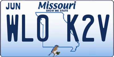 MO license plate WL0K2V