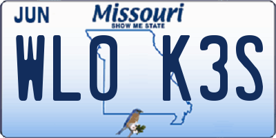 MO license plate WL0K3S