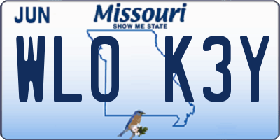 MO license plate WL0K3Y