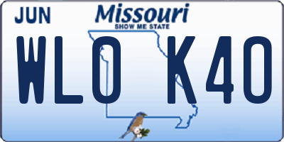 MO license plate WL0K4O