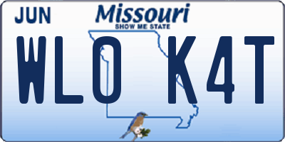 MO license plate WL0K4T