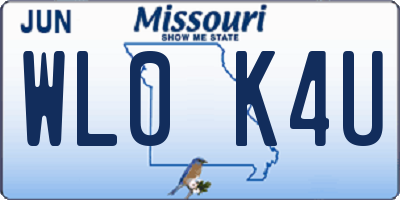 MO license plate WL0K4U