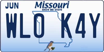 MO license plate WL0K4Y