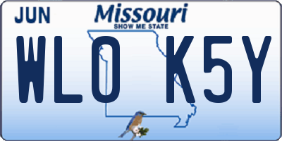 MO license plate WL0K5Y