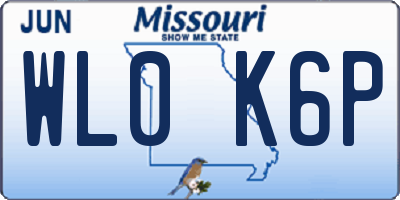 MO license plate WL0K6P