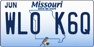MO license plate WL0K6Q
