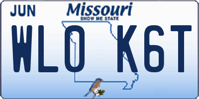 MO license plate WL0K6T