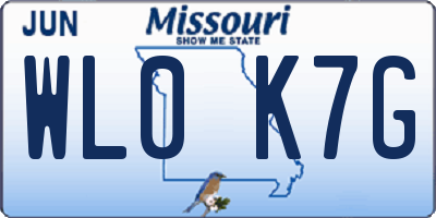 MO license plate WL0K7G