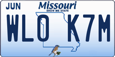 MO license plate WL0K7M
