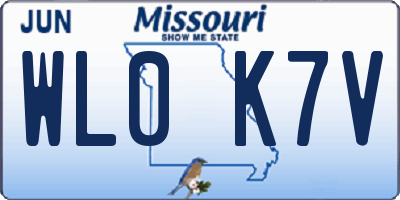 MO license plate WL0K7V