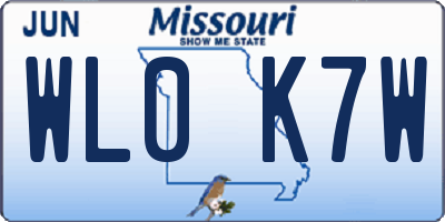 MO license plate WL0K7W
