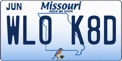 MO license plate WL0K8D