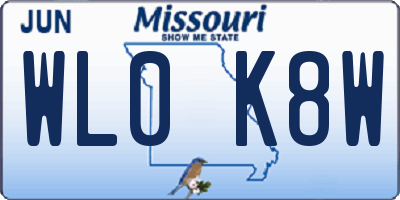 MO license plate WL0K8W
