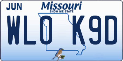 MO license plate WL0K9D