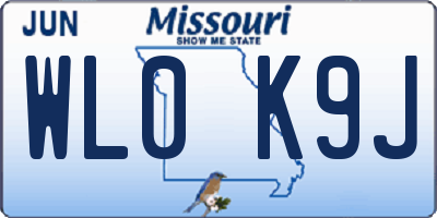 MO license plate WL0K9J