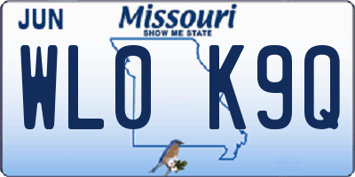 MO license plate WL0K9Q