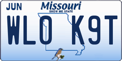 MO license plate WL0K9T