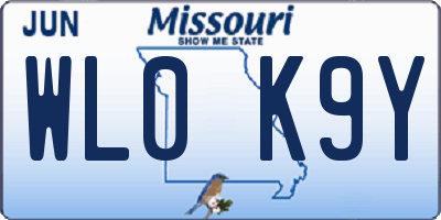 MO license plate WL0K9Y