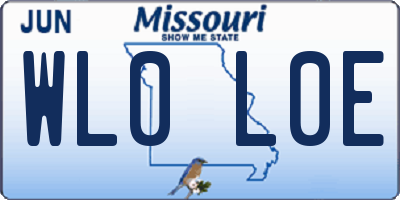 MO license plate WL0L0E