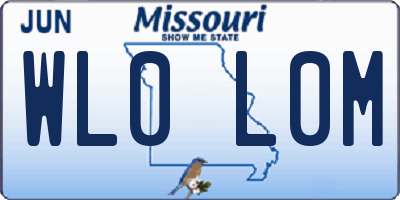 MO license plate WL0L0M