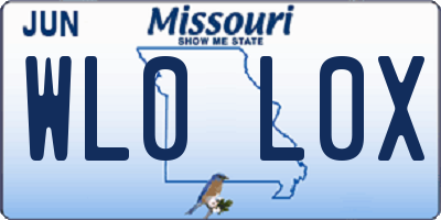 MO license plate WL0L0X