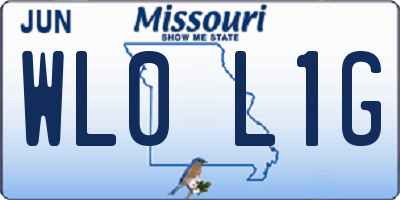MO license plate WL0L1G