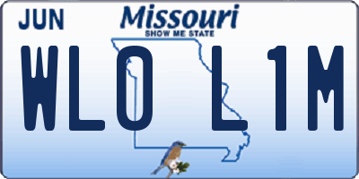 MO license plate WL0L1M