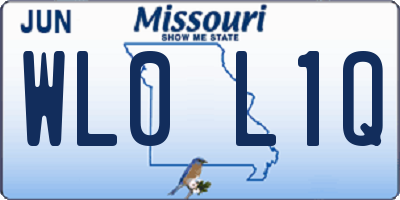 MO license plate WL0L1Q