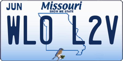 MO license plate WL0L2V