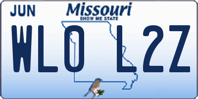 MO license plate WL0L2Z