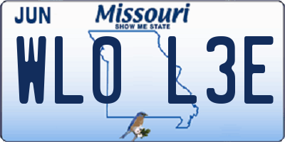 MO license plate WL0L3E