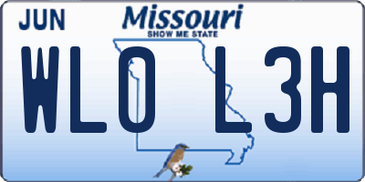 MO license plate WL0L3H