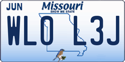 MO license plate WL0L3J
