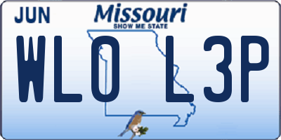 MO license plate WL0L3P