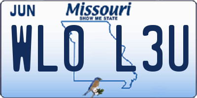 MO license plate WL0L3U