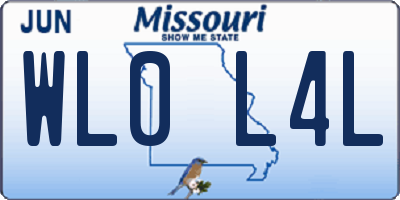MO license plate WL0L4L