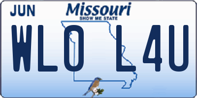 MO license plate WL0L4U