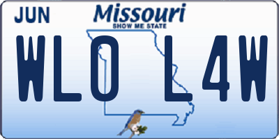MO license plate WL0L4W