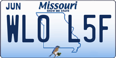 MO license plate WL0L5F