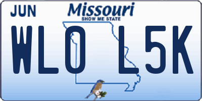 MO license plate WL0L5K