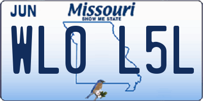 MO license plate WL0L5L