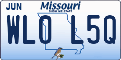 MO license plate WL0L5Q