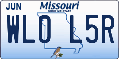 MO license plate WL0L5R