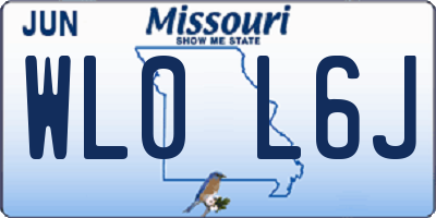 MO license plate WL0L6J