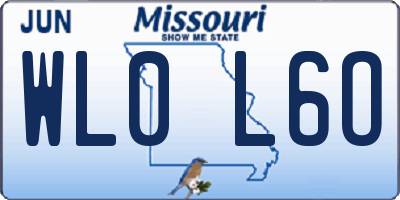 MO license plate WL0L6O